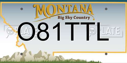 O81TTL Montana License Plate
