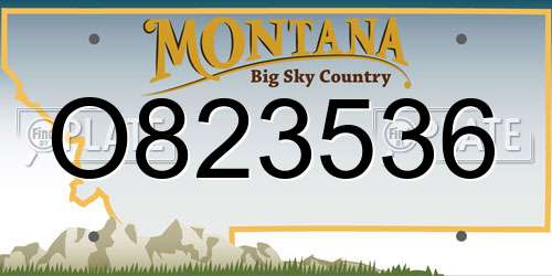 O823536 Montana License Plate