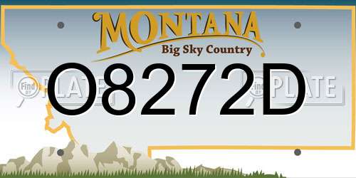O8272D Montana License Plate