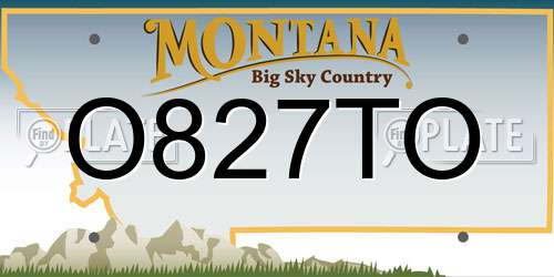 O827TO Montana License Plate