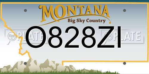 O828ZI Montana License Plate