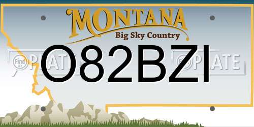 O82BZI Montana License Plate