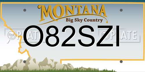 O82SZI Montana License Plate