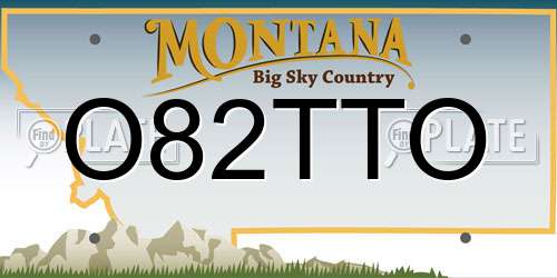 O82TTO Montana License Plate