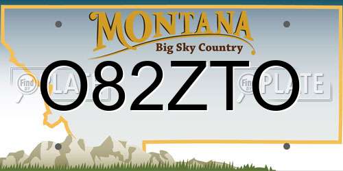 O82ZTO Montana License Plate