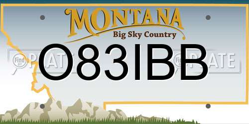 O83IBB Montana License Plate