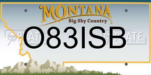 O83ISB Montana License Plate