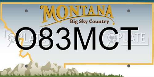 O83MCT Montana License Plate