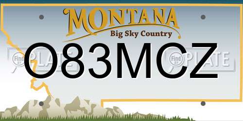 O83MCZ Montana License Plate