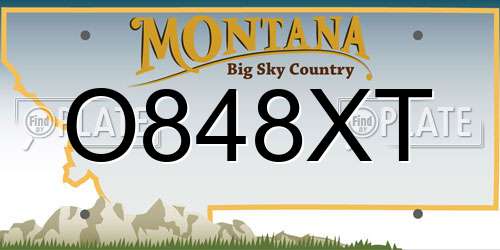 O848XT Montana License Plate