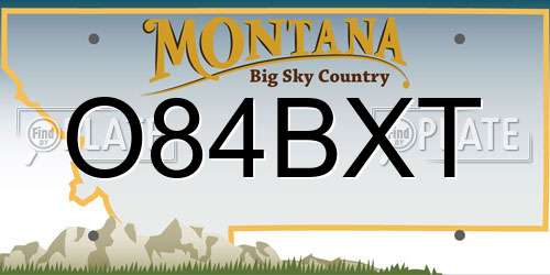 O84BXT Montana License Plate
