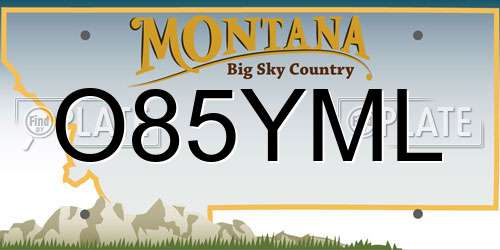 O85YML Montana License Plate
