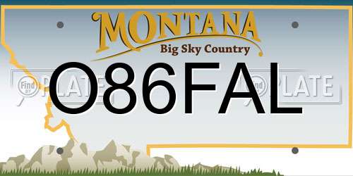 O86FAL Montana License Plate