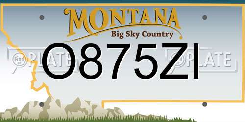O875ZI Montana License Plate