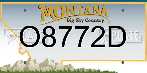 O8772D Montana License Plate