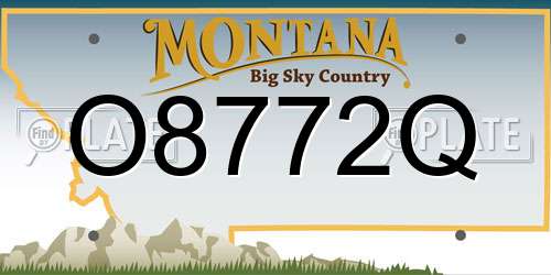 O8772Q Montana License Plate