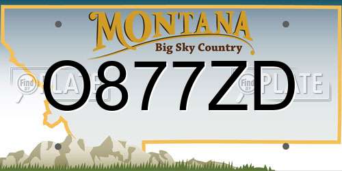 O877ZD Montana License Plate