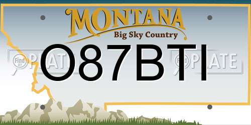 O87BTI Montana License Plate