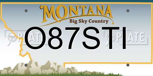 O87STI Montana License Plate