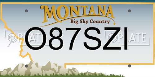 O87SZI Montana License Plate