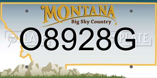 O8928G Montana License Plate
