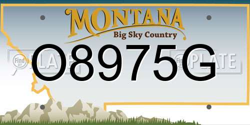 O8975G Montana License Plate