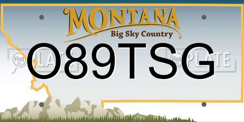 O89TSG Montana License Plate
