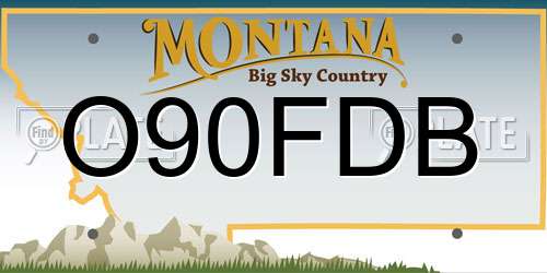 O90FDB Montana License Plate