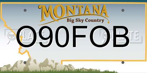 O90FOB Montana License Plate