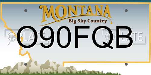 O90FQB Montana License Plate