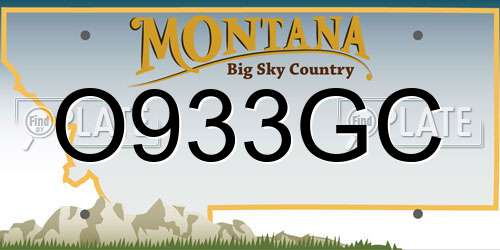 O933GC Montana License Plate