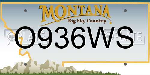 O936WS Montana License Plate