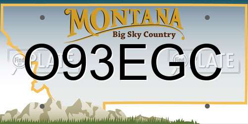 O93EGC Montana License Plate