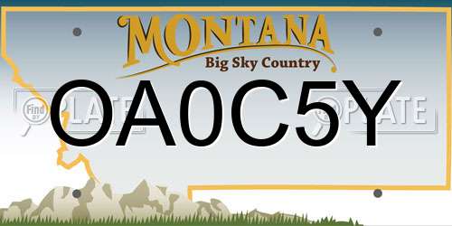 OA0C5Y Montana License Plate