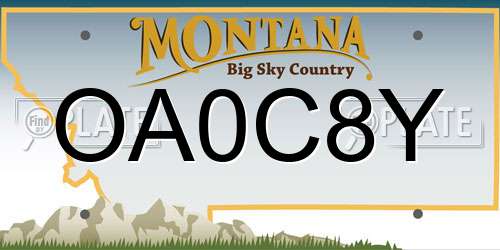 OA0C8Y Montana License Plate