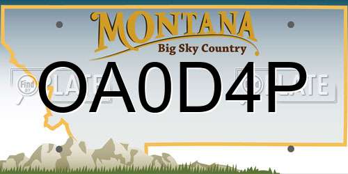 OA0D4P Montana License Plate