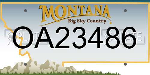 OA23486 Montana License Plate