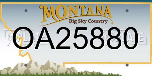 OA25880 Montana License Plate