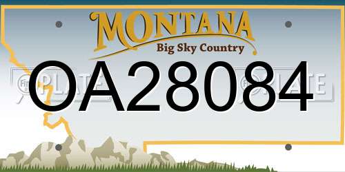 OA28084 Montana License Plate