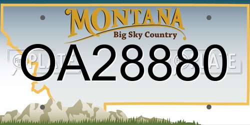 OA28880 Montana License Plate