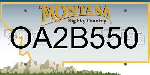 OA2B550 Montana License Plate