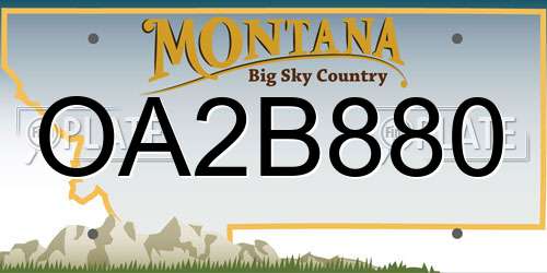 OA2B880 Montana License Plate
