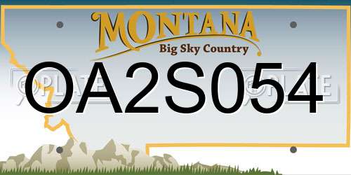 OA2S054 Montana License Plate