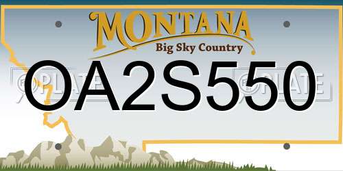 OA2S550 Montana License Plate