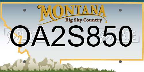 OA2S850 Montana License Plate