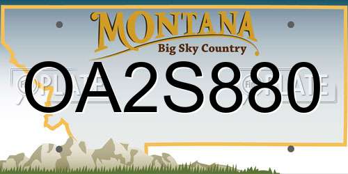 OA2S880 Montana License Plate
