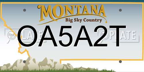 OA5A2T Montana License Plate