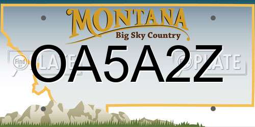 OA5A2Z Montana License Plate