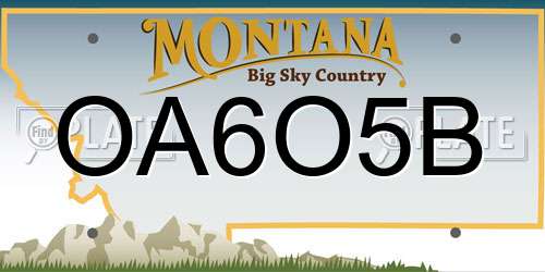 OA6O5B Montana License Plate