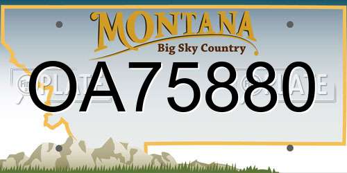 OA75880 Montana License Plate